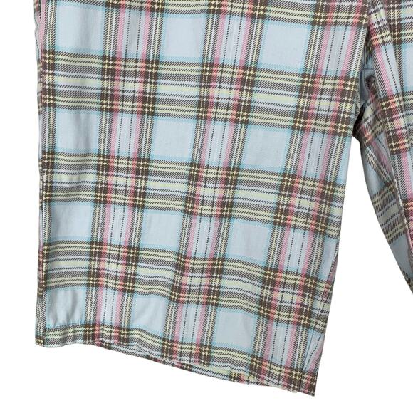 Carve Designs Bermuda Shorts White Brown Plaid Longer Length Women's 10 - Picture 3 of 7
